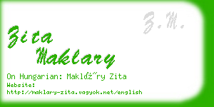 zita maklary business card